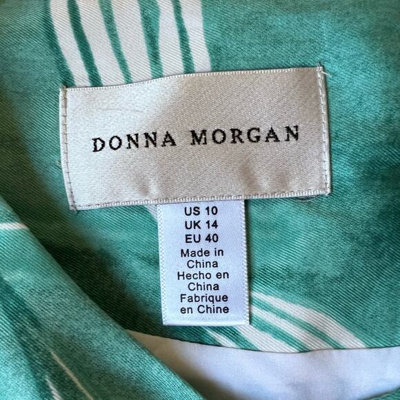 NWT Donna Morgan Jade Tropical Leaf Print Bateau A-line Dress Resortwear - 10 - Picture 6 of 10